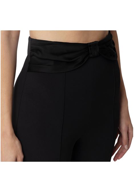 Crepe trousers with satin bow ELISABETTA FRANCHI | Trousers | PA08551E2110